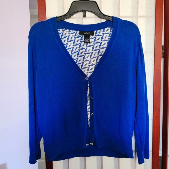 Alfani Royal Blue Cardigan Size Petite M - Picture 3 of 6